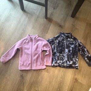 Like New Toddler Girls Columbia Fleece Zip Ups - Size 4T
